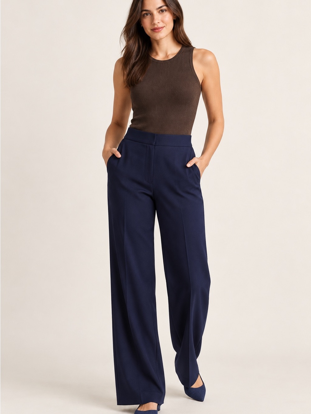 Quince Stretch Crepe Classic Trouser Pant 4 Navy
